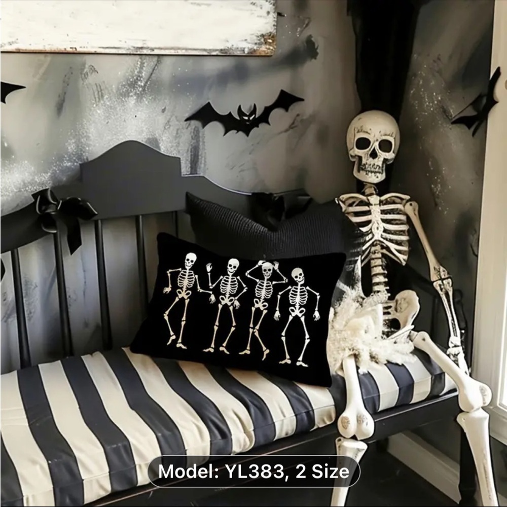 NEW Halloween Skeleton Pillow Case 11.8”x19.7” - Picture 2 of 3